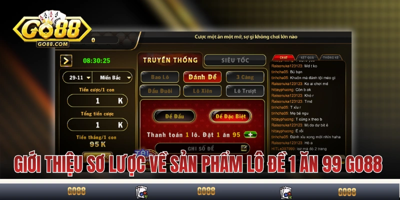 Giới thiệu sơ lược về sản phẩm lô đề 1 ăn 99 GO88